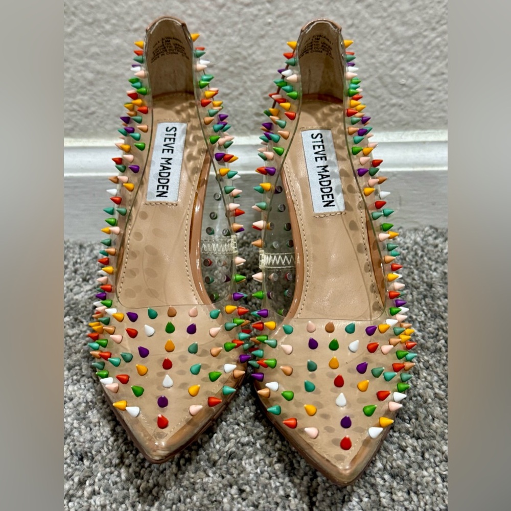 NEW-Steve Madden Stilletos-Vala-S studded-Muliticolored- Size 5.5